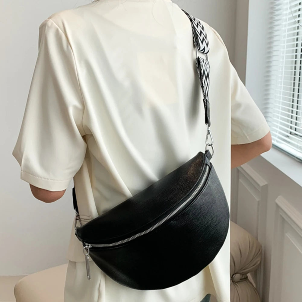 Sacoche large élégante pour femme noir lisse