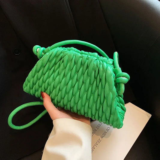 Sacoche en cuir chic tressée pour femme verte