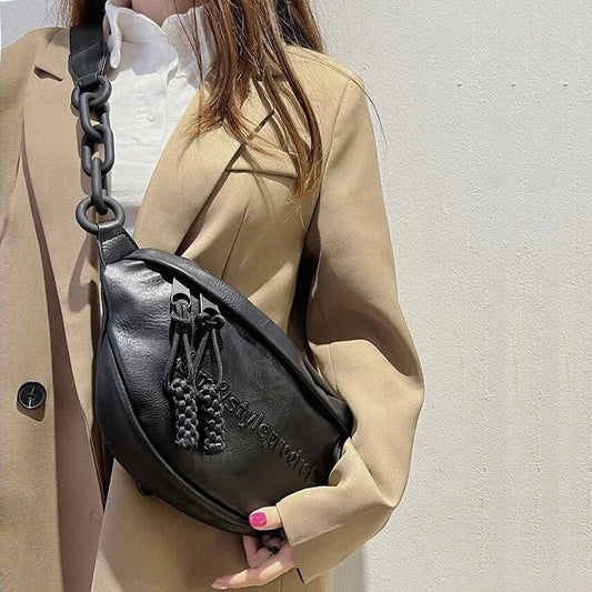Sacoche banane moderne en cuir pour femme